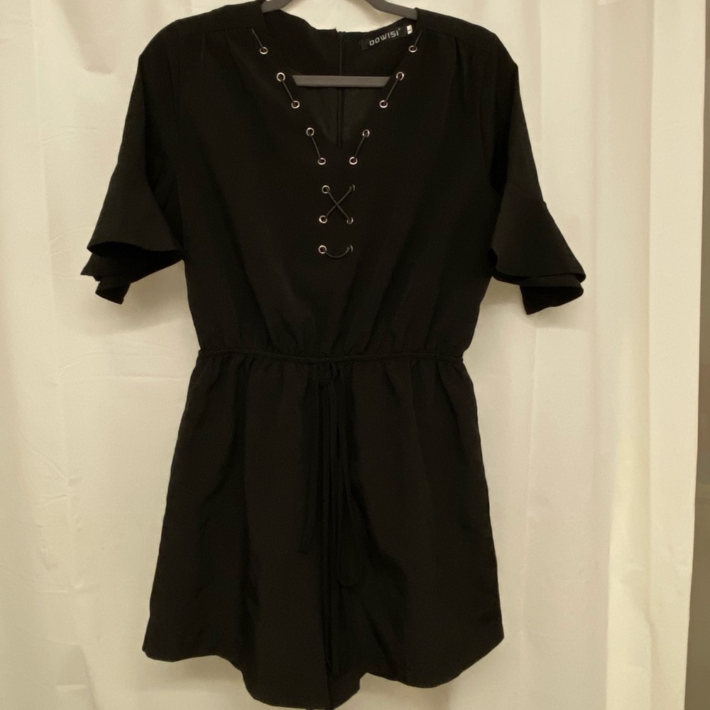 YESSTYLE Korean Vintage Black Jumpsuit Jumper